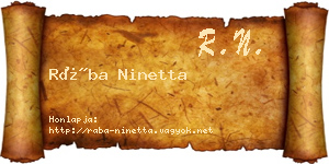 Rába Ninetta névjegykártya